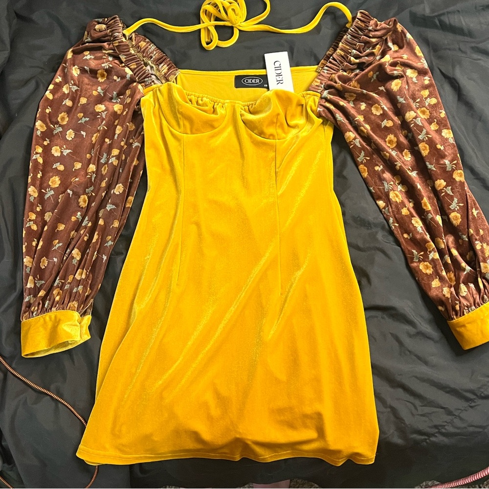 Cider yellow and brown dress